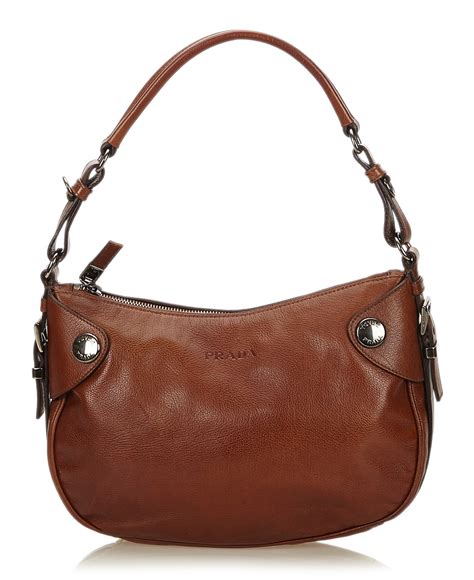 2000s brown prada leather hobo double handle|prada purses for sale.